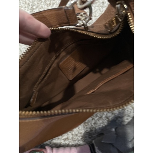 Coach Brown Harley Pebble Leather Hobo Shoulder Bag F38259 - Picture 11 of 11